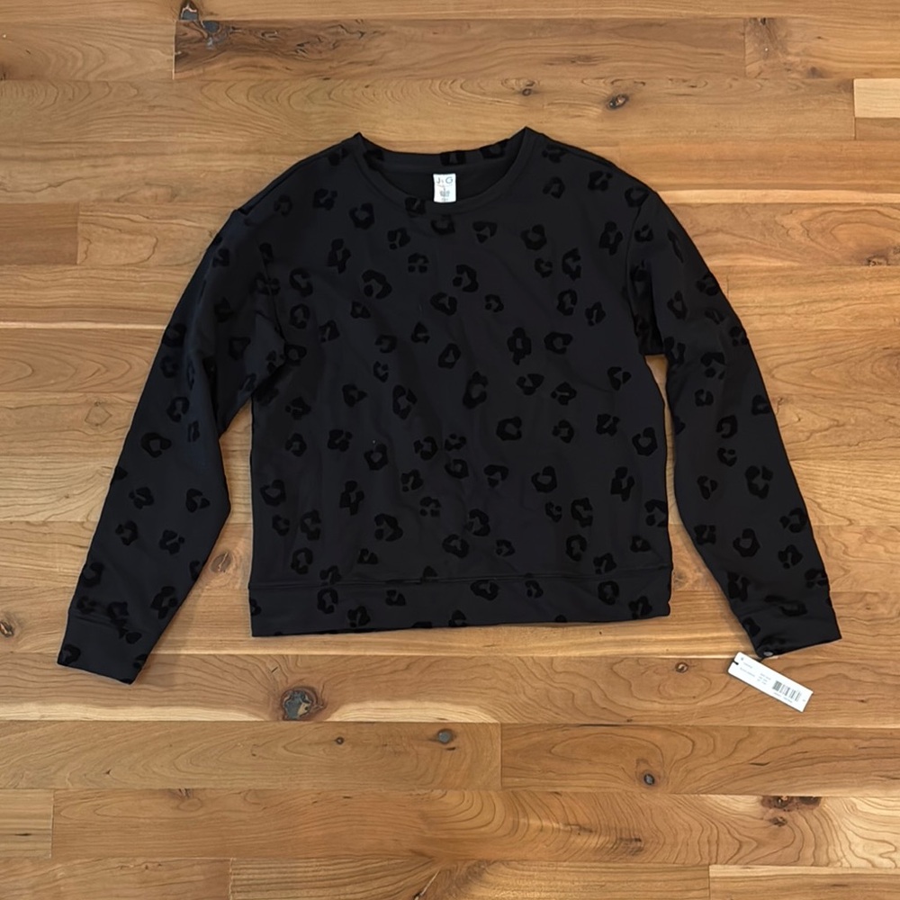 Black Leopard Print Sweatershirt